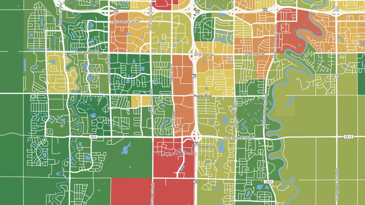 58104, ND Map of Theft Rates