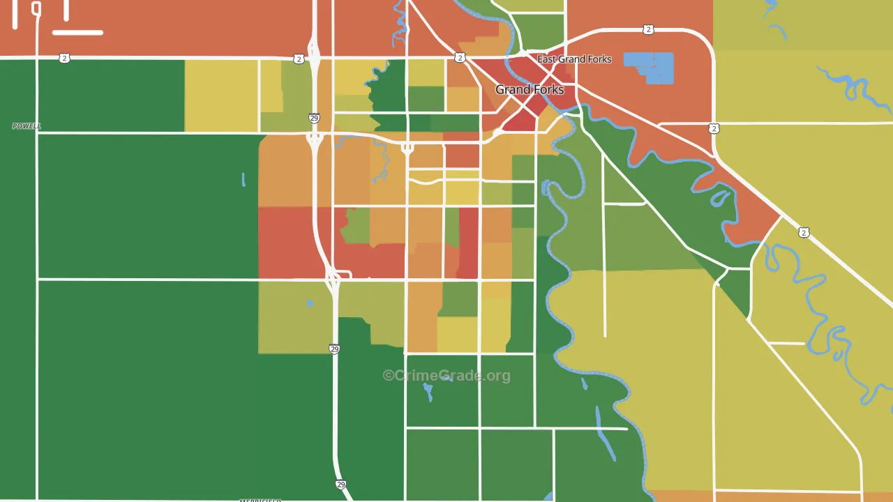 58201, ND Map of Theft Rates