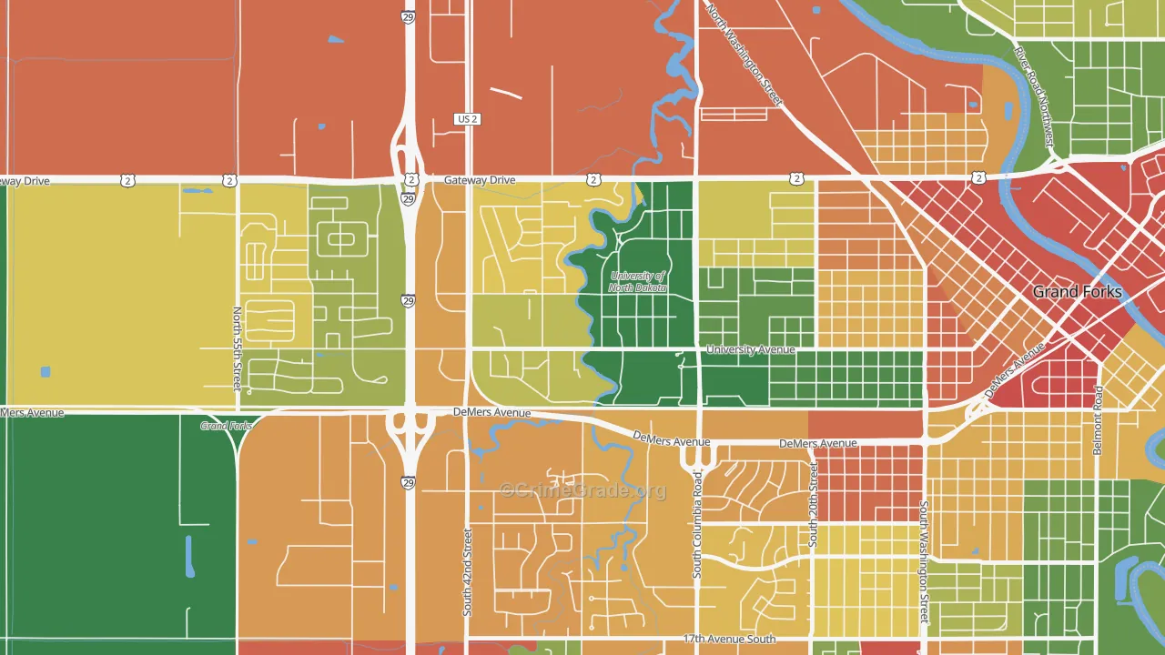58202, ND Map of Theft Rates