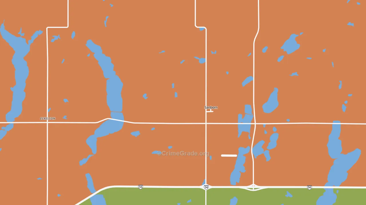 58480, ND Map of Theft Rates