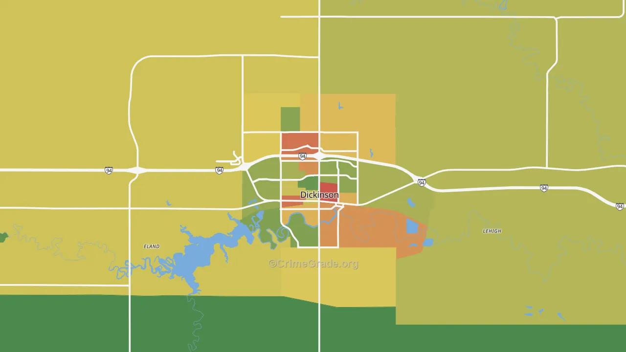 58601, ND Map of Theft Rates