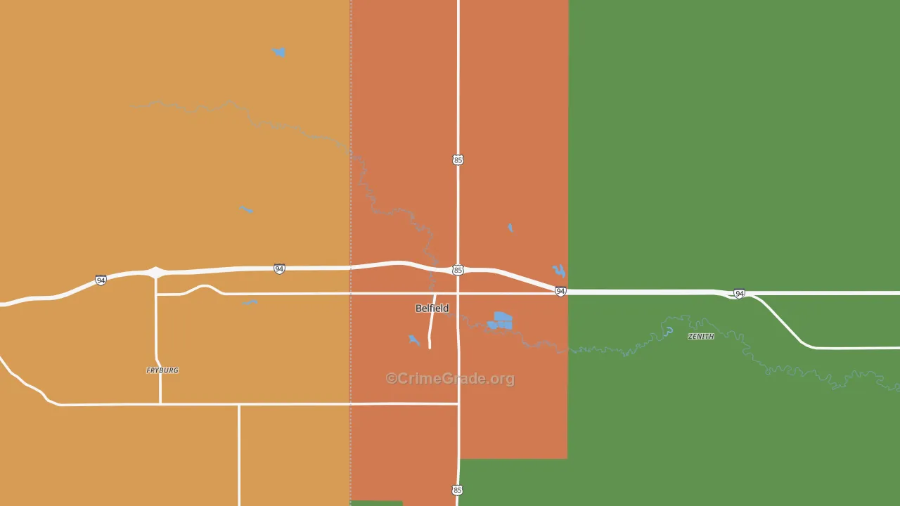 58622, ND Map of Theft Rates