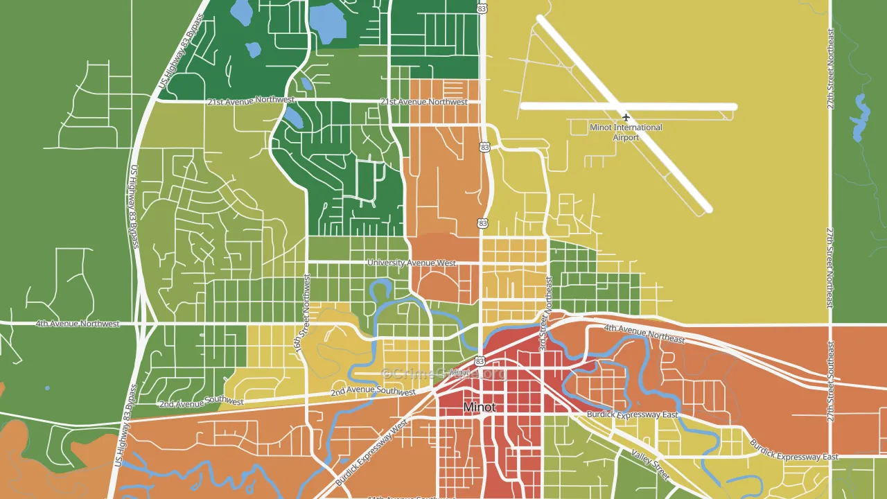 58707, ND Map of Theft Rates