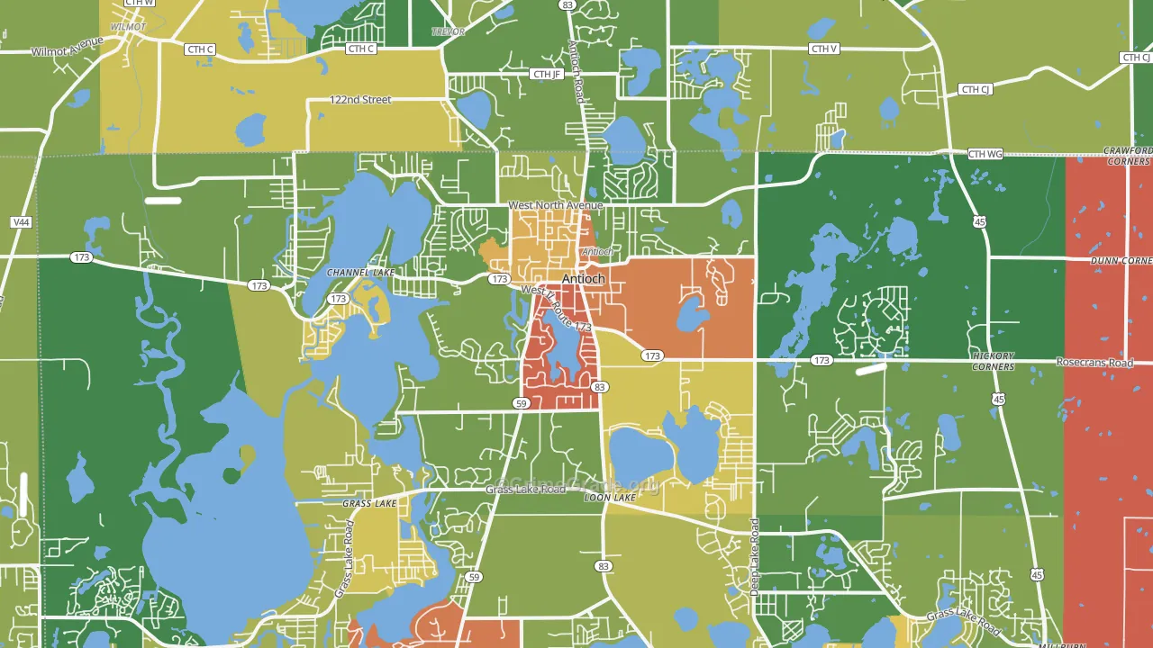 60002, IL Map of Theft Rates