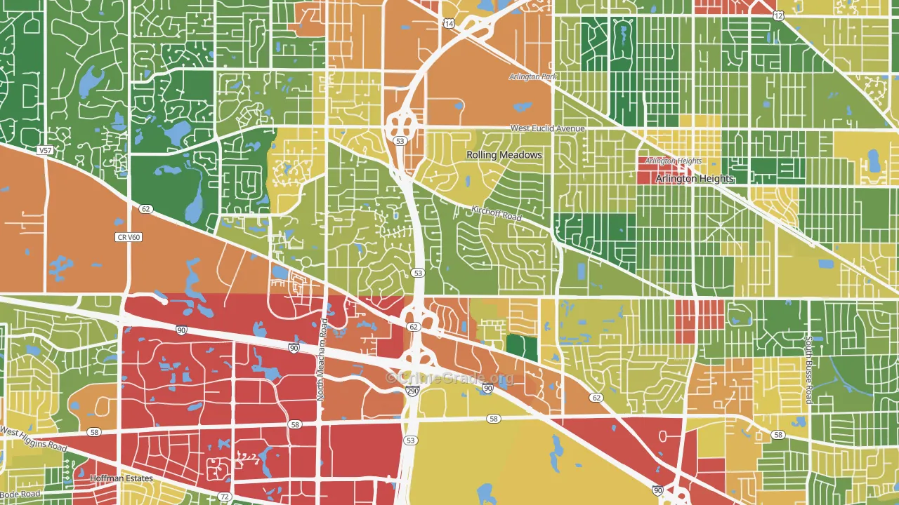 60008, IL Map of Theft Rates