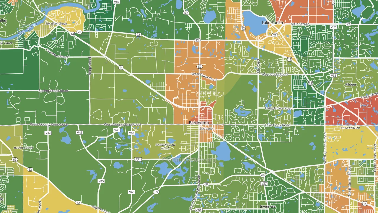 60010, IL Map of Theft Rates