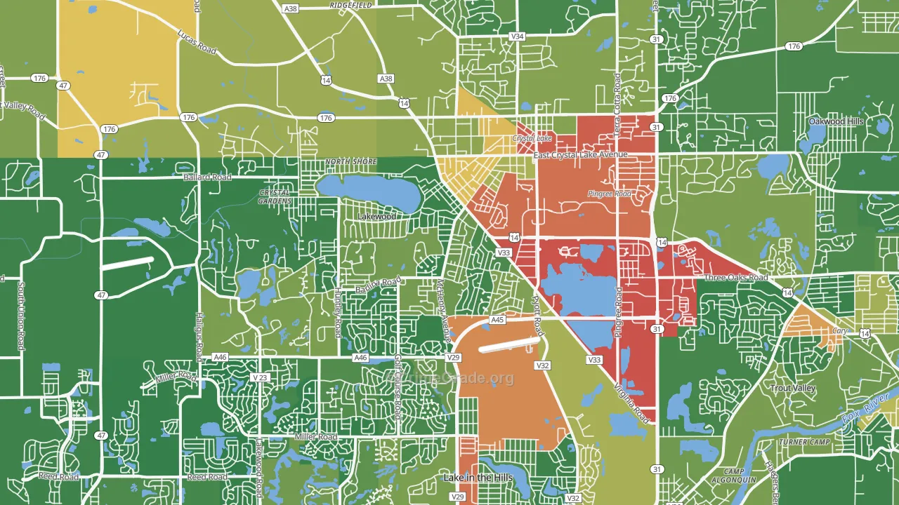 60014, IL Map of Theft Rates