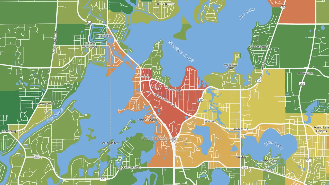 60020, IL Map of Theft Rates