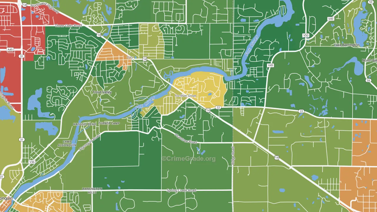 60021, IL Map of Theft Rates