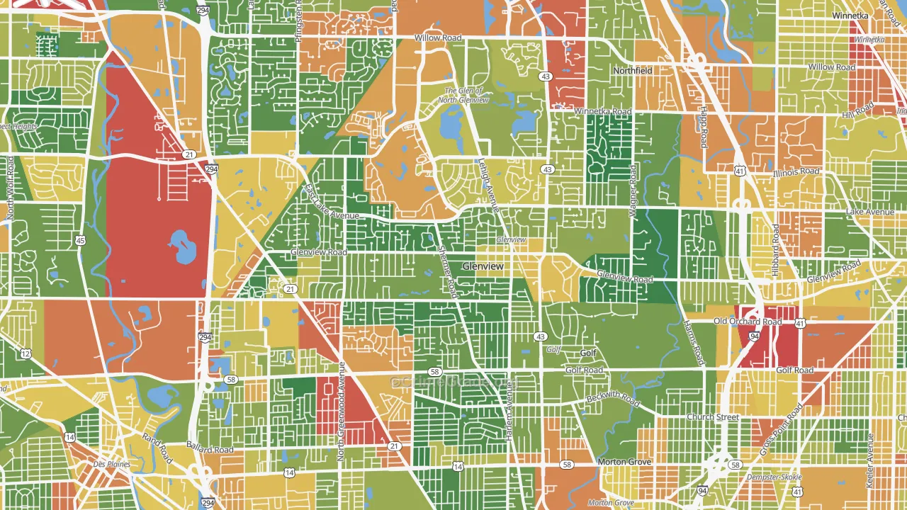 60025, IL Map of Theft Rates