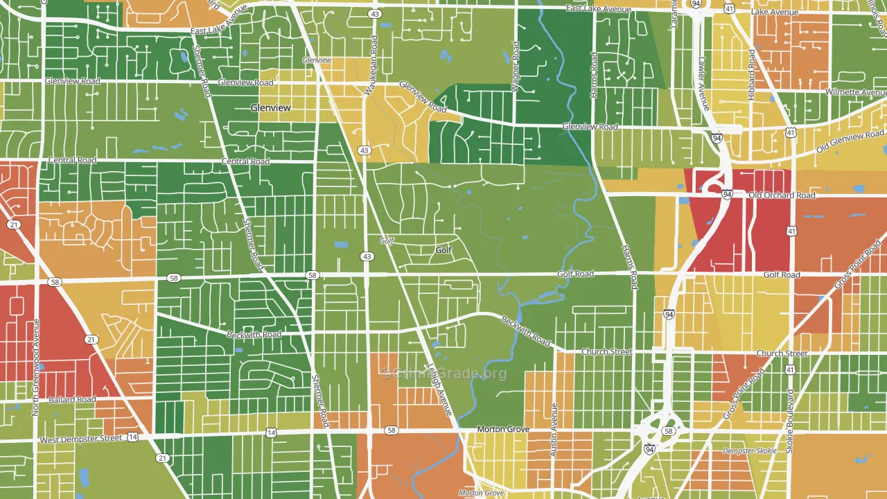 60029, IL Map of Theft Rates