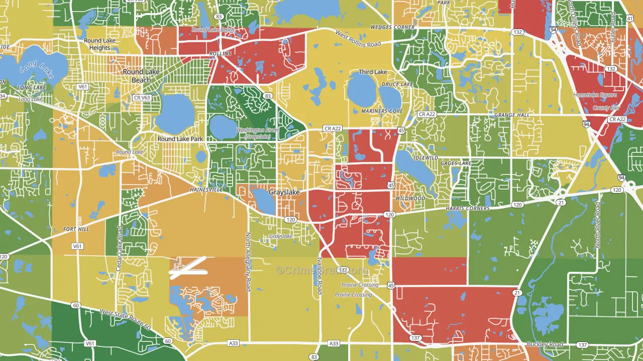 60030, IL Map of Theft Rates