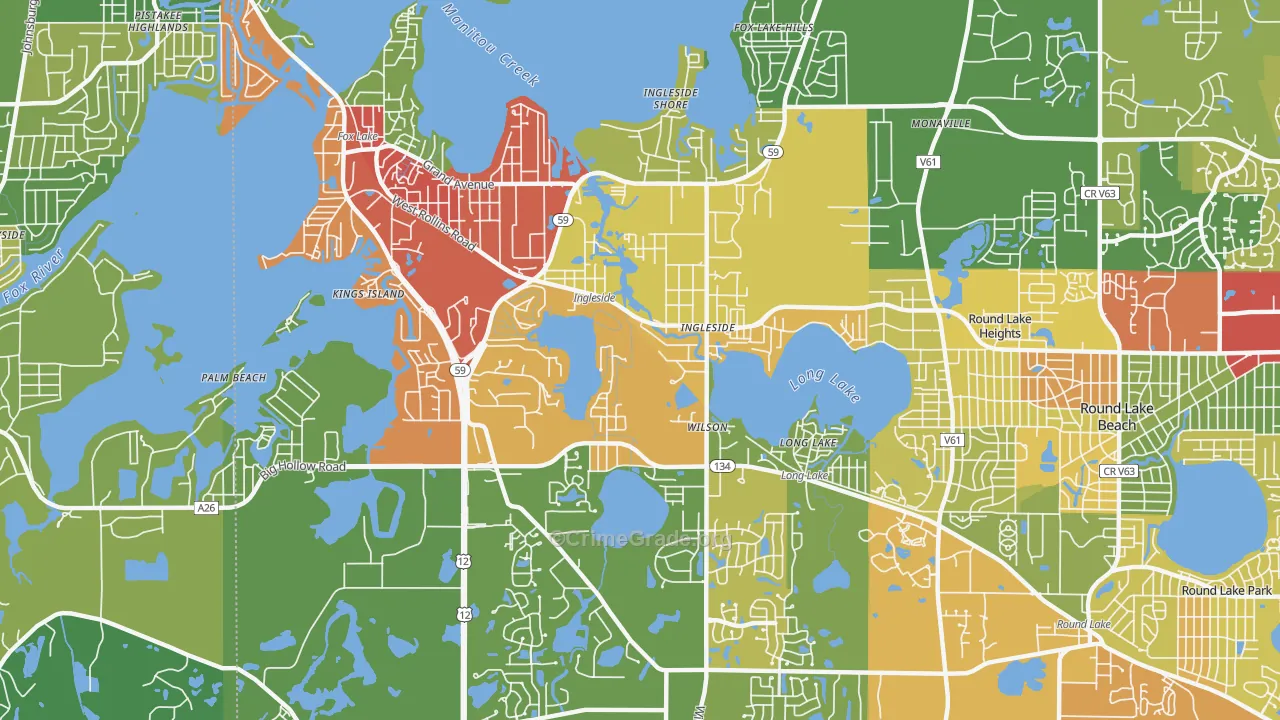 60041, IL Map of Theft Rates