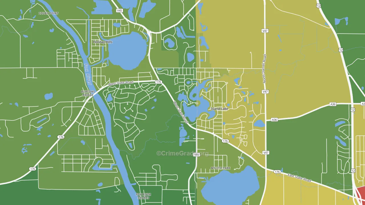 60042, IL Map of Theft Rates
