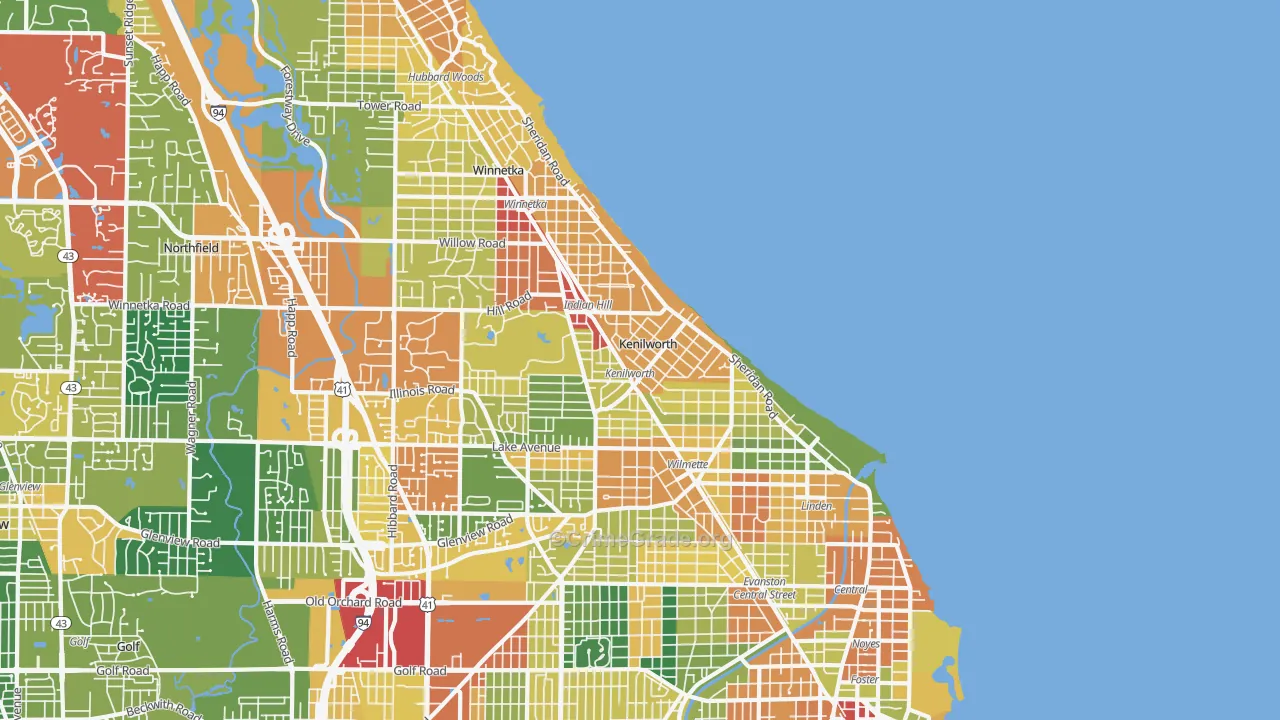 60043, IL Map of Theft Rates