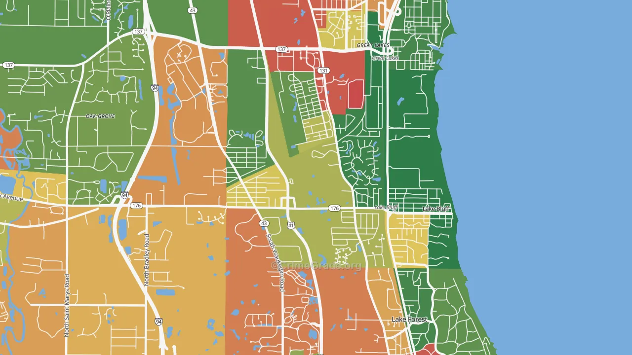 60044, IL Map of Theft Rates