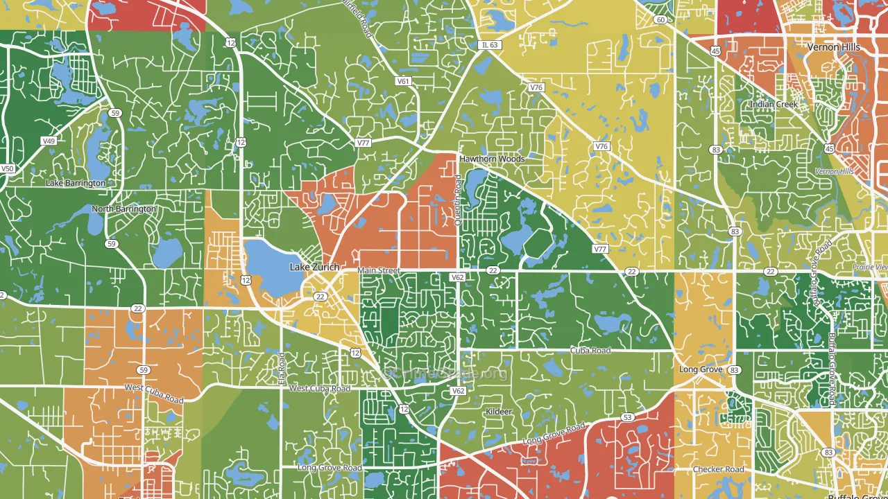 60047, IL Map of Theft Rates