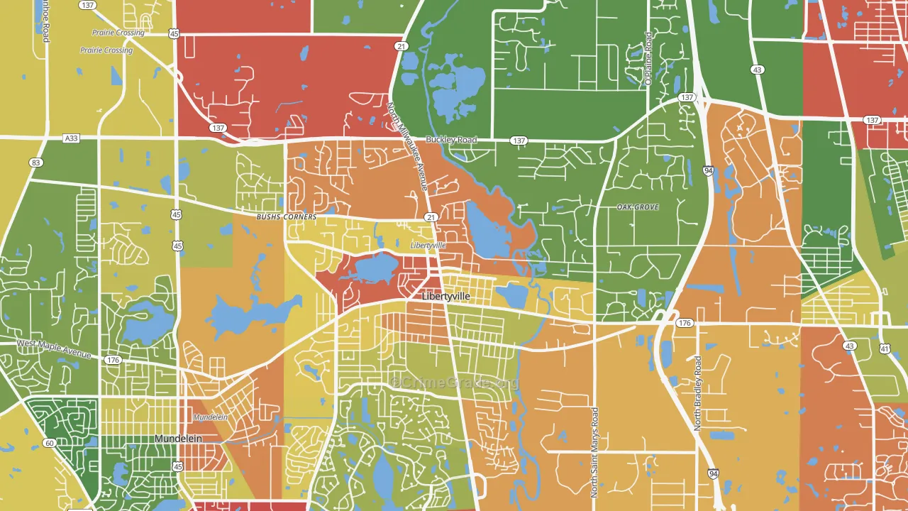 60048, IL Map of Theft Rates