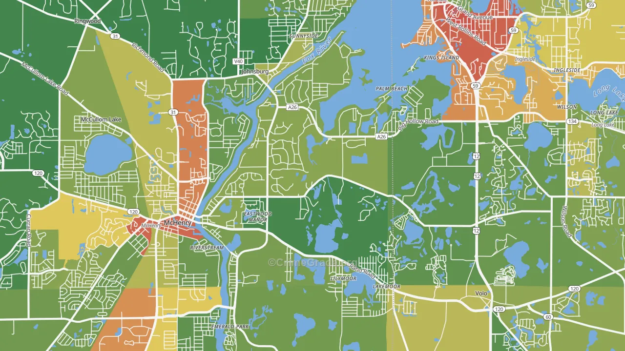 60051, IL Map of Theft Rates