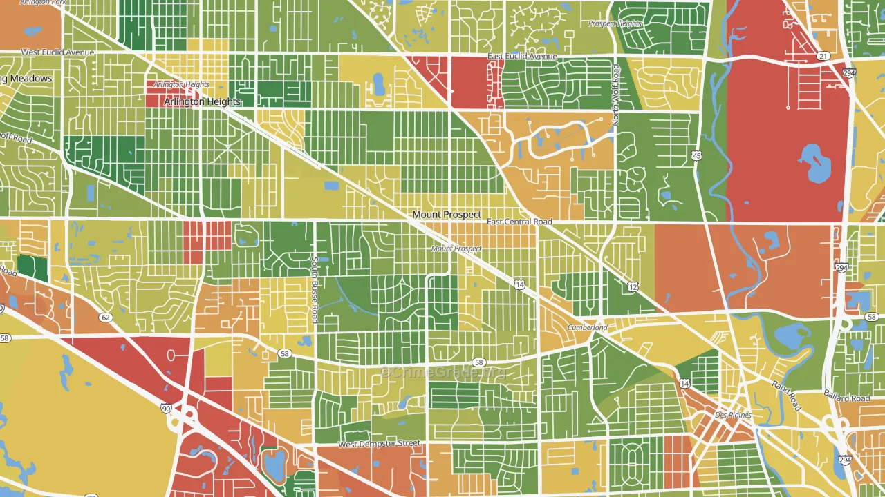 60056, IL Map of Theft Rates