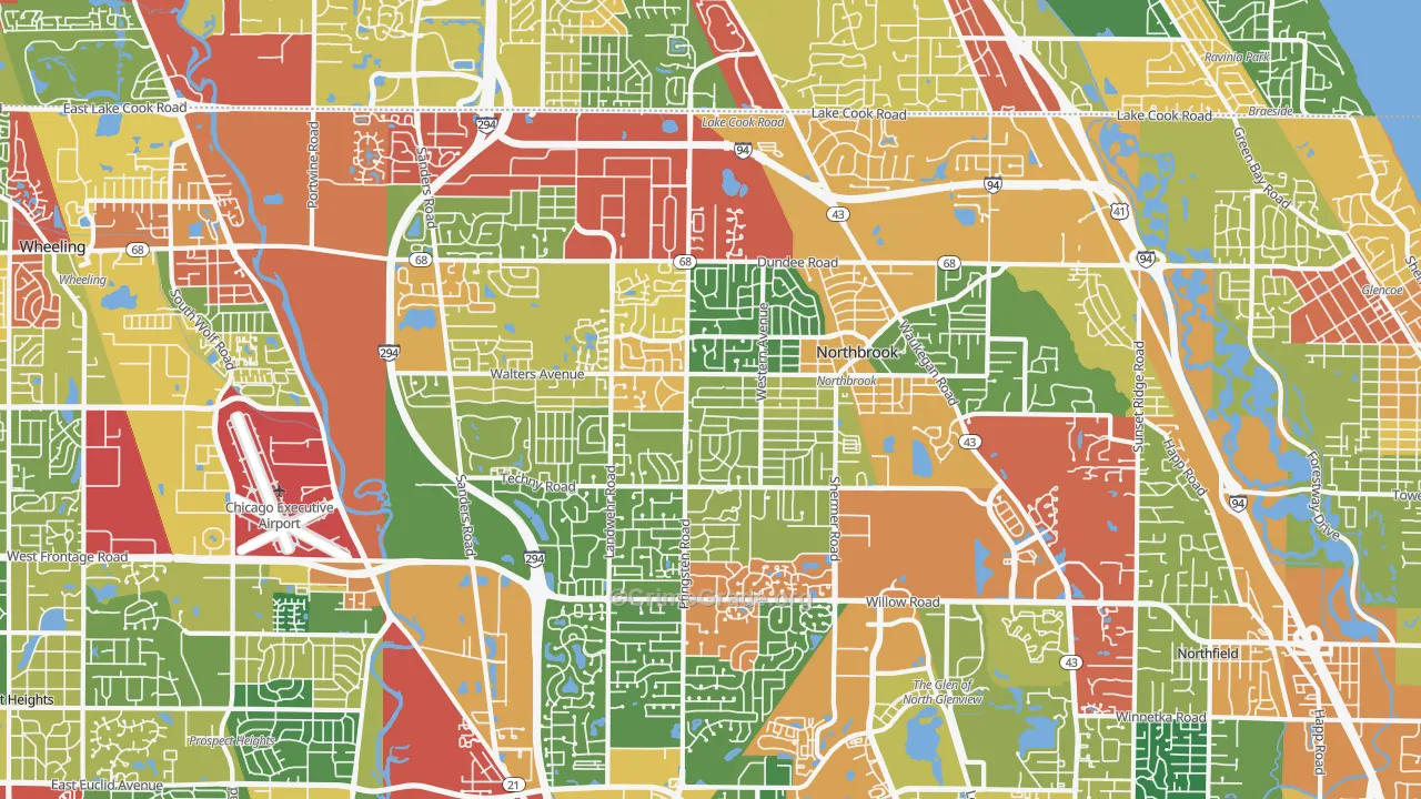 60062, IL Map of Theft Rates