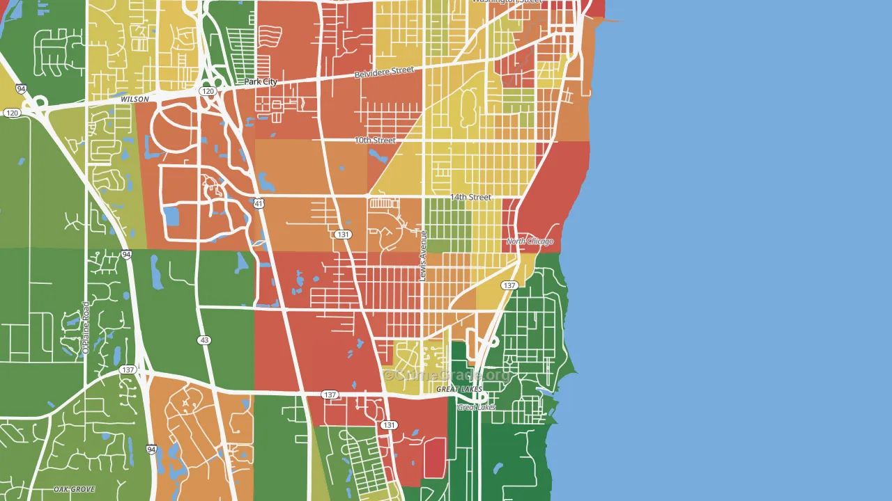 60064, IL Map of Theft Rates
