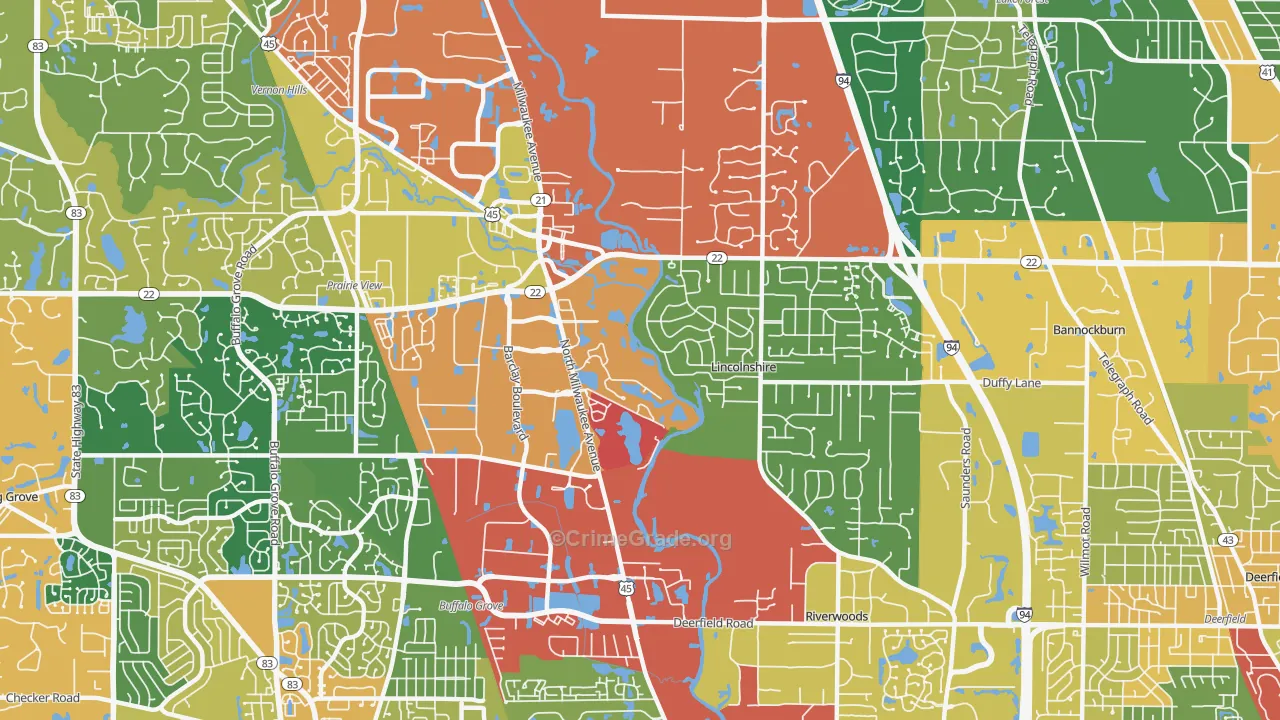 60069, IL Map of Theft Rates