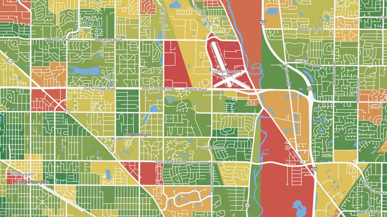 60070, IL Map of Theft Rates