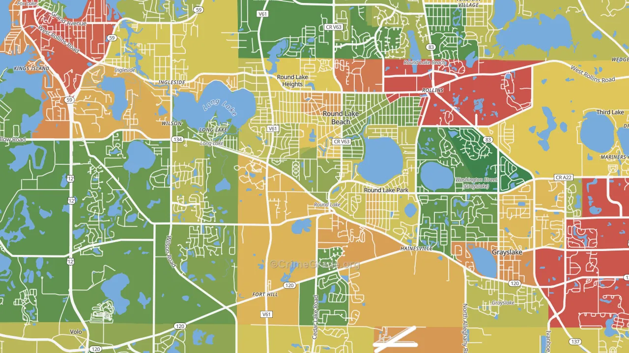 60073, IL Map of Theft Rates