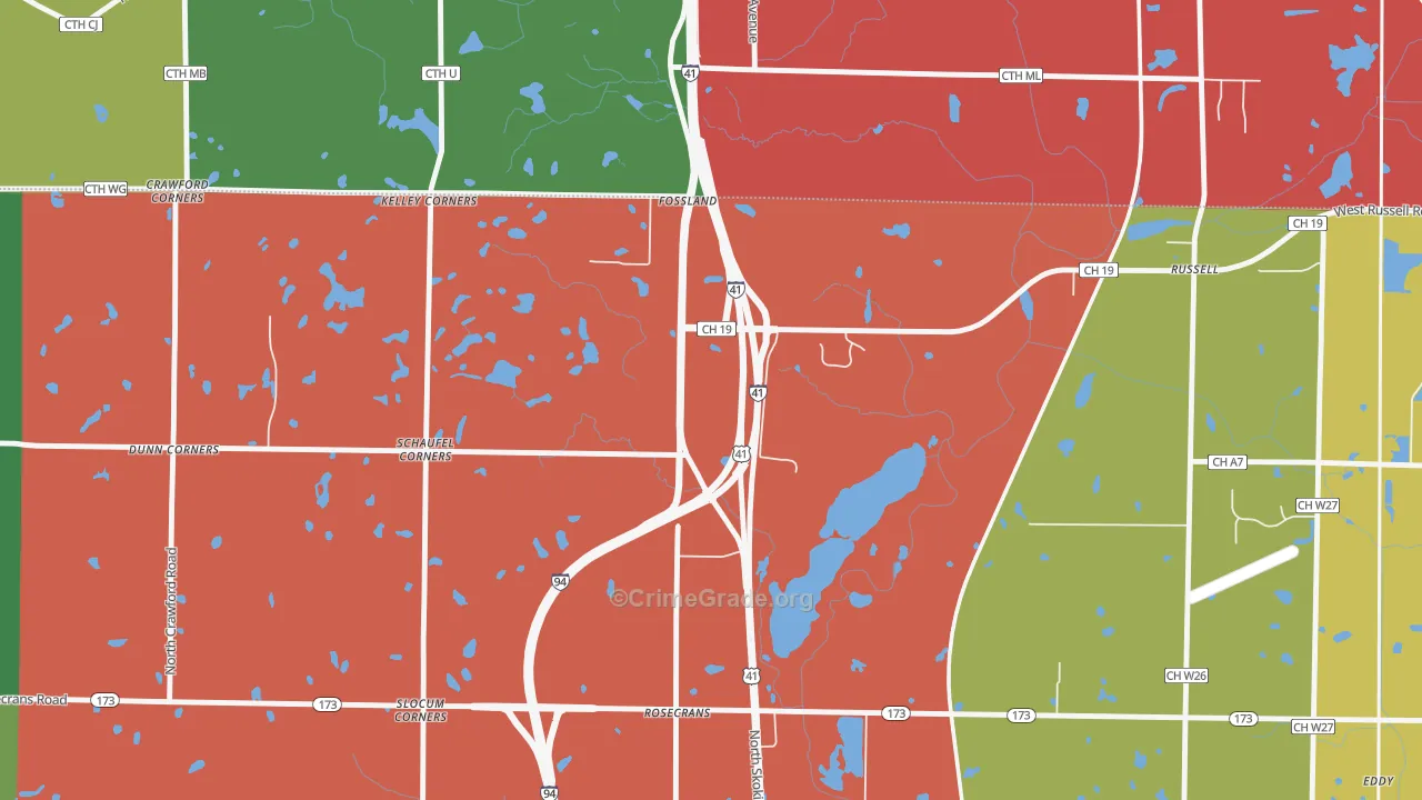 60075, IL Map of Theft Rates