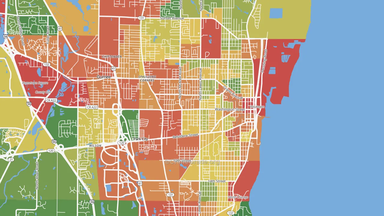 60085, IL Map of Theft Rates
