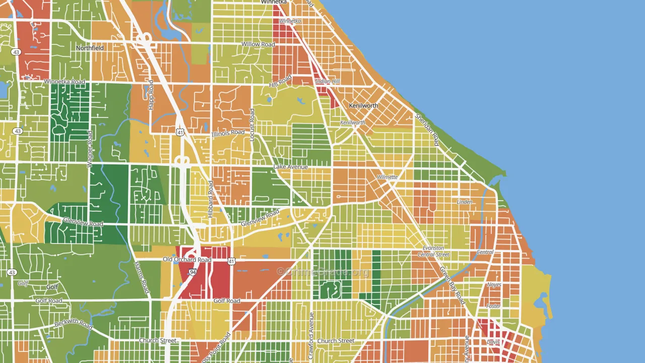 60091, IL Map of Theft Rates
