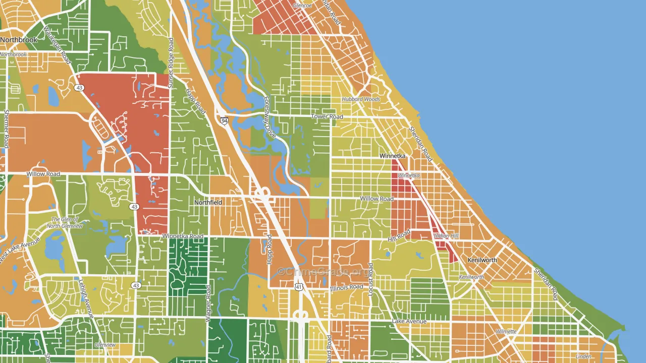 60093, IL Map of Theft Rates