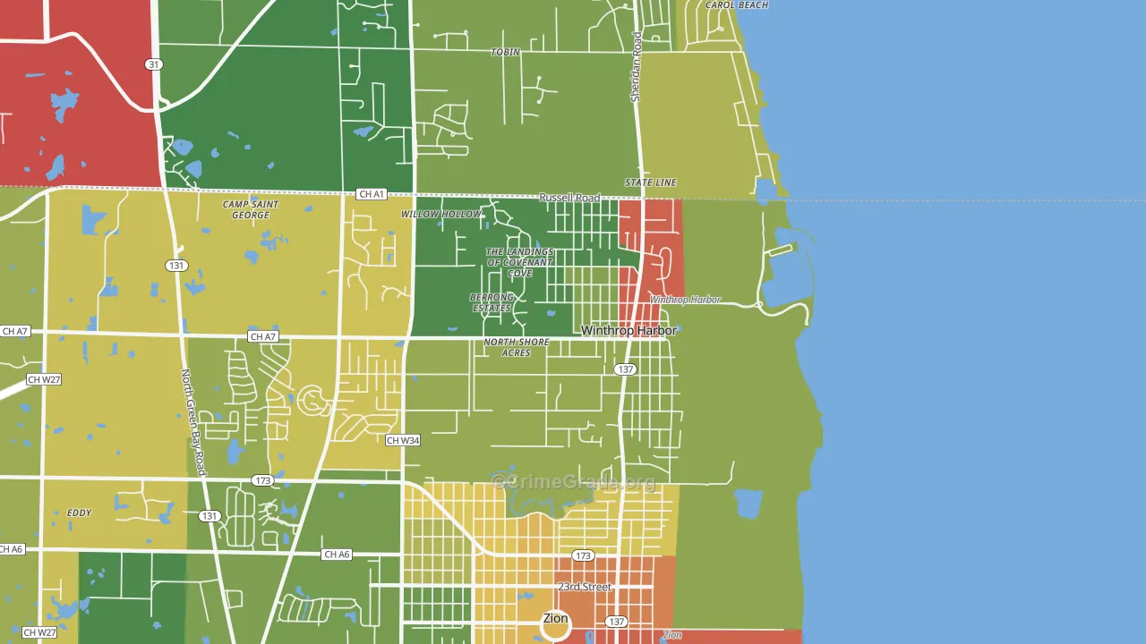 60096, IL Map of Theft Rates