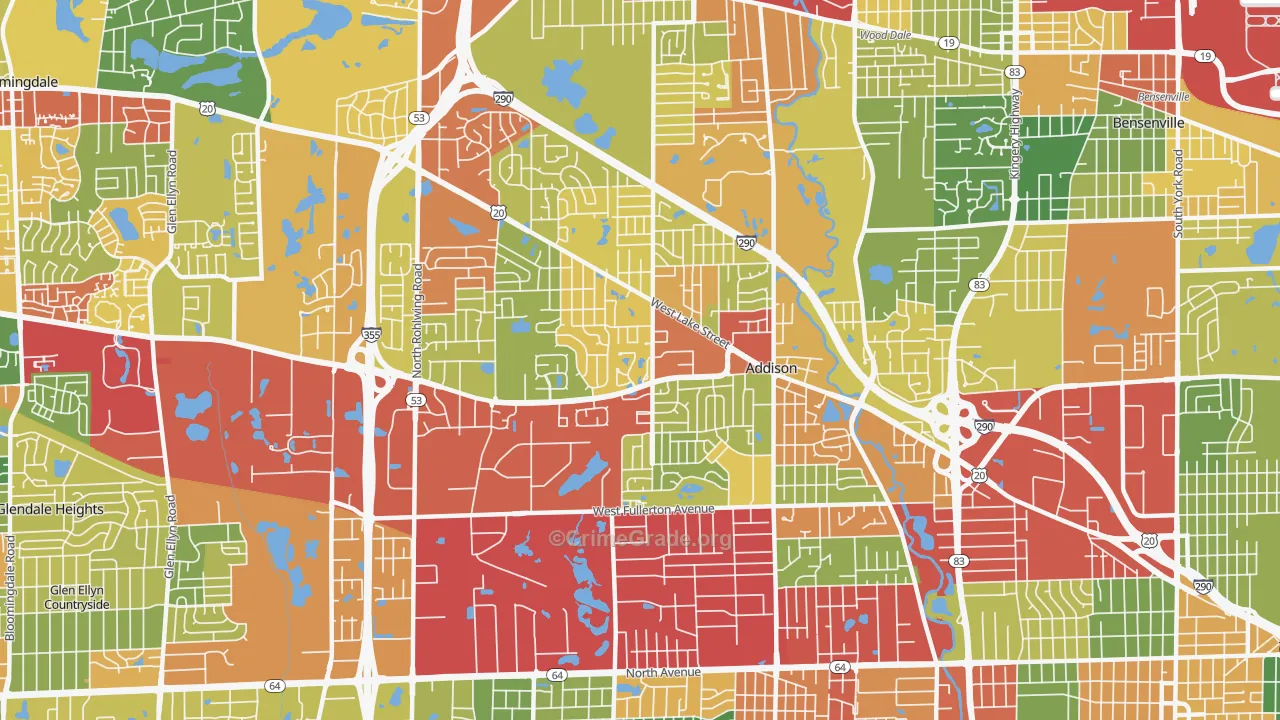 60101, IL Map of Theft Rates