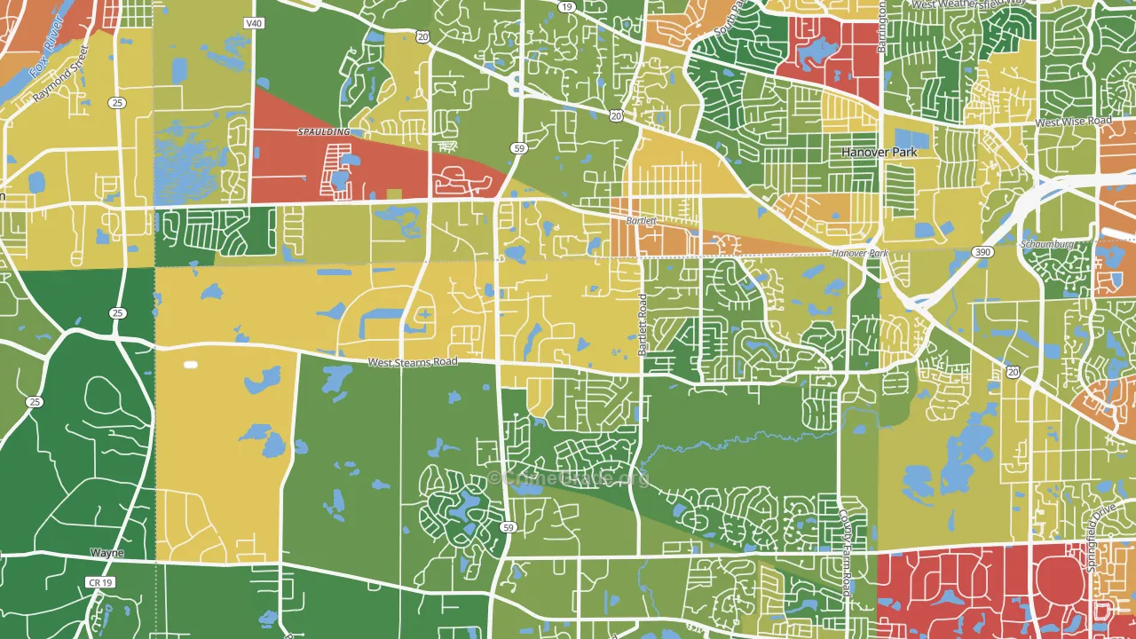 60103, IL Map of Theft Rates