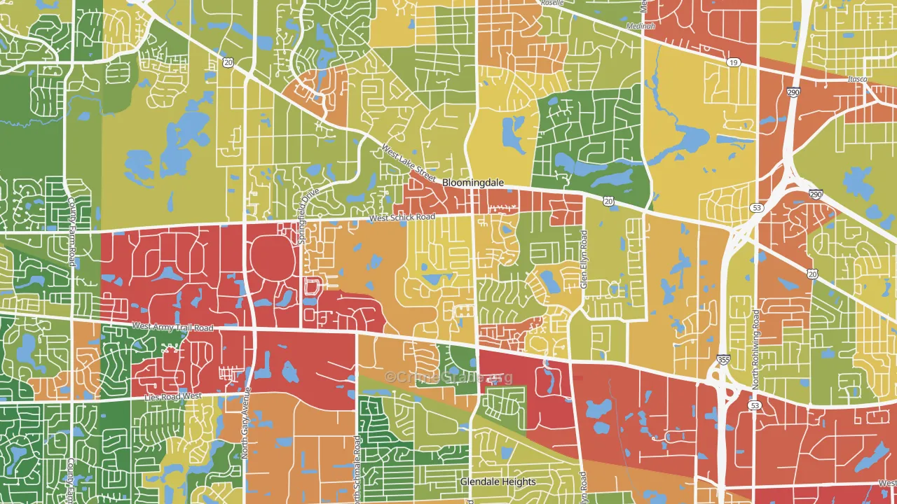 60108, IL Map of Theft Rates