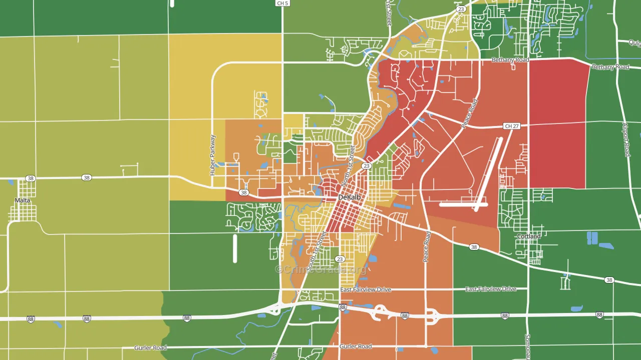 60115, IL Map of Theft Rates
