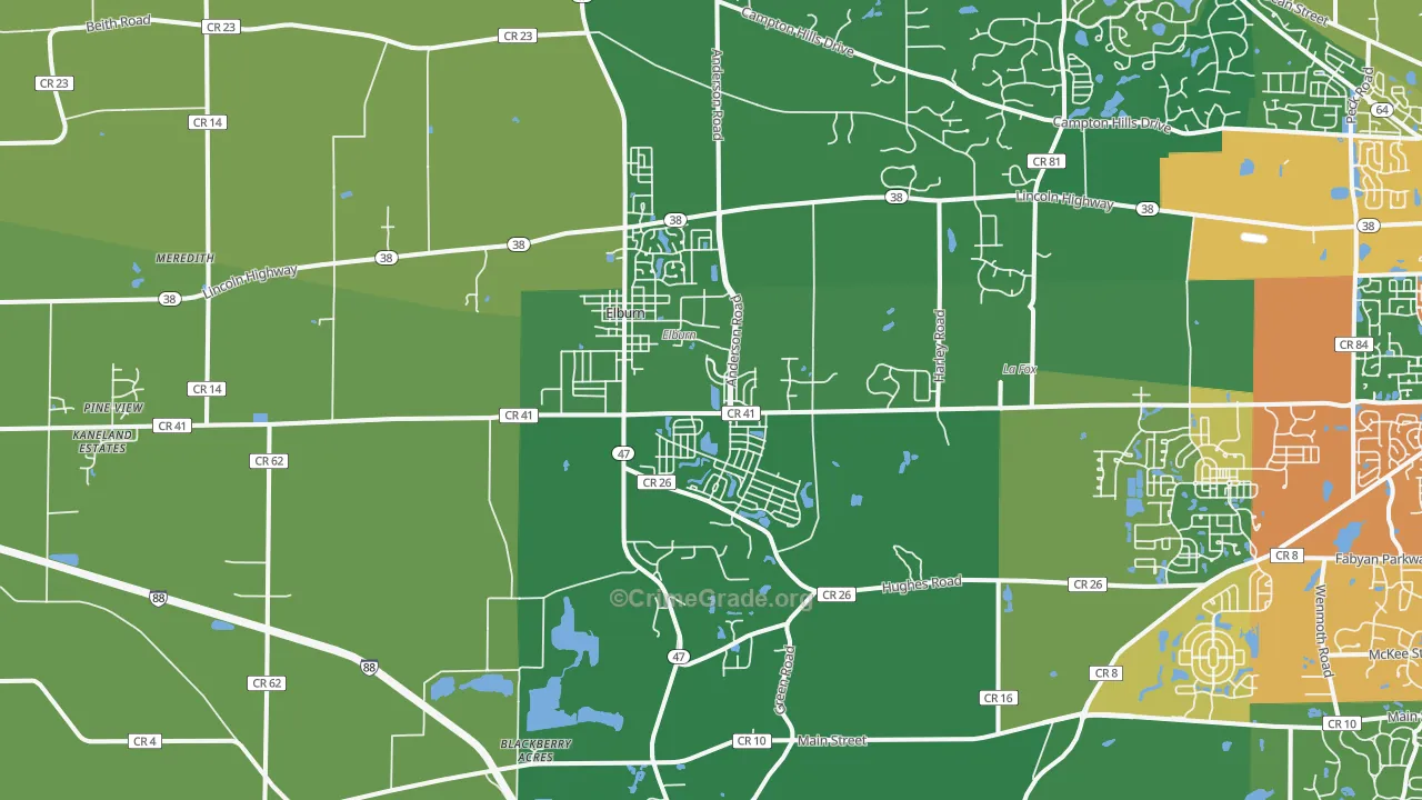 60119, IL Map of Theft Rates
