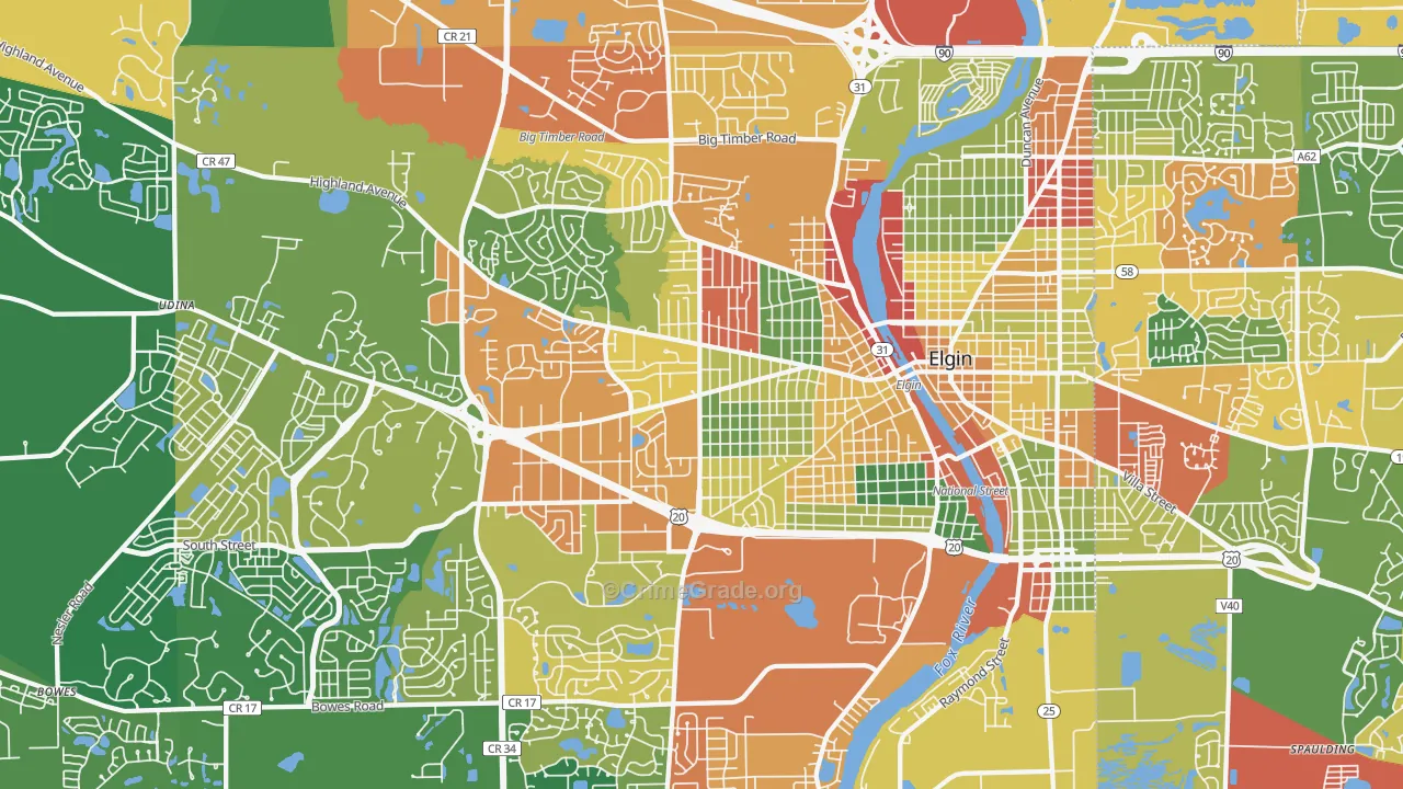 60123, IL Map of Theft Rates