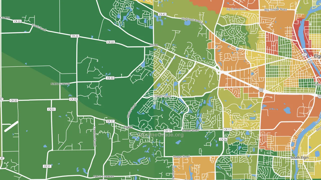 60124, IL Map of Theft Rates