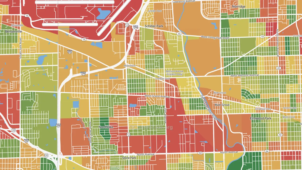 60131, IL Map of Theft Rates