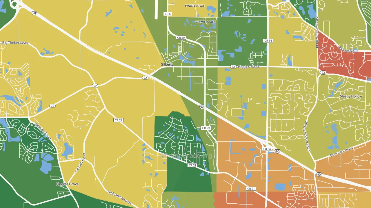60136, IL Map of Theft Rates