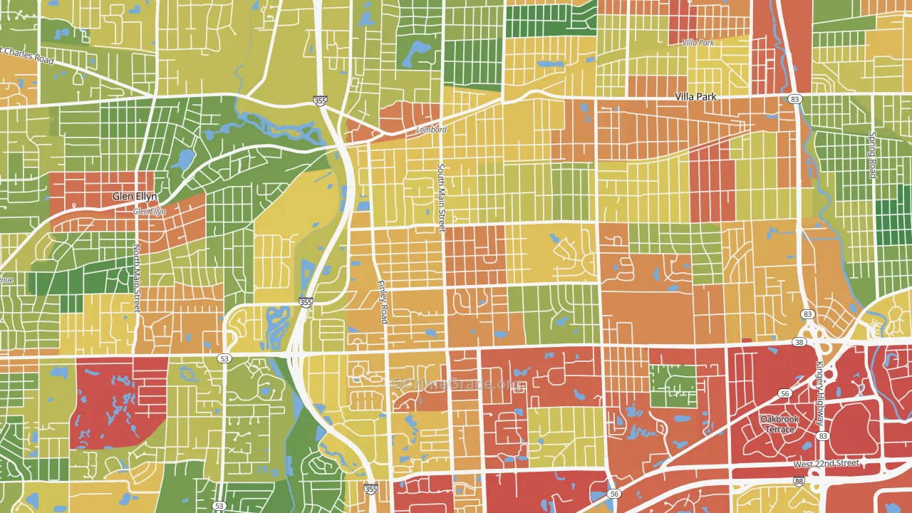 60148, IL Map of Theft Rates