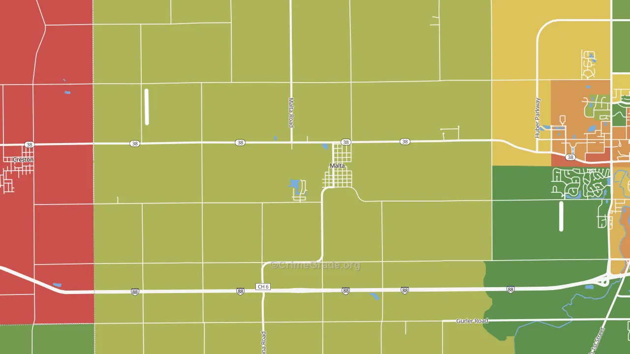 60150, IL Map of Theft Rates