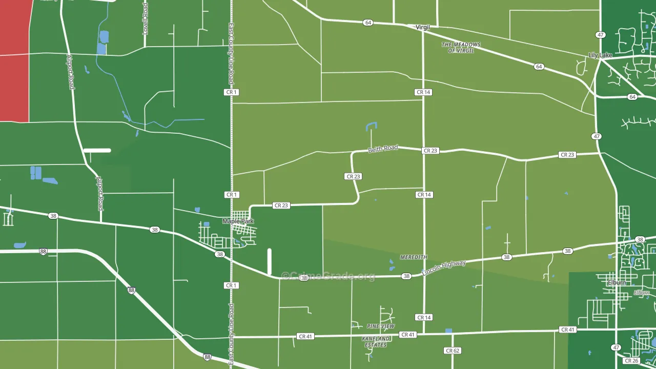 60151, IL Map of Theft Rates