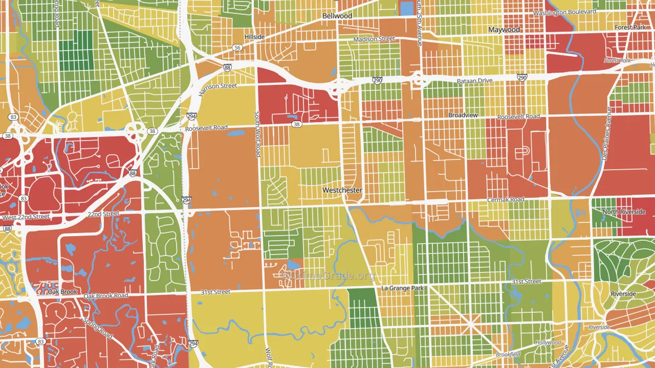 60154, IL Map of Theft Rates