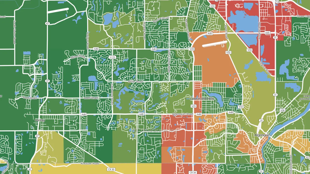 60156, IL Map of Theft Rates