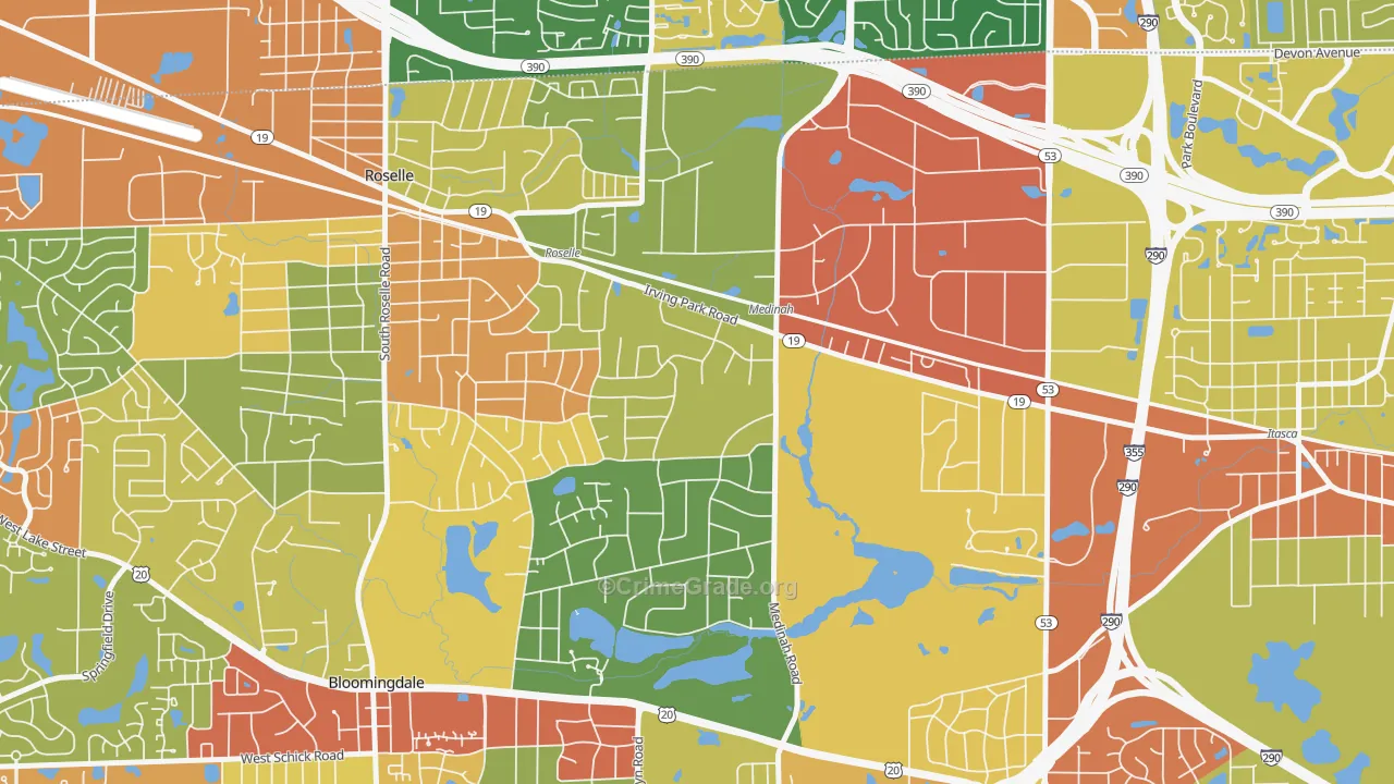60157, IL Map of Theft Rates