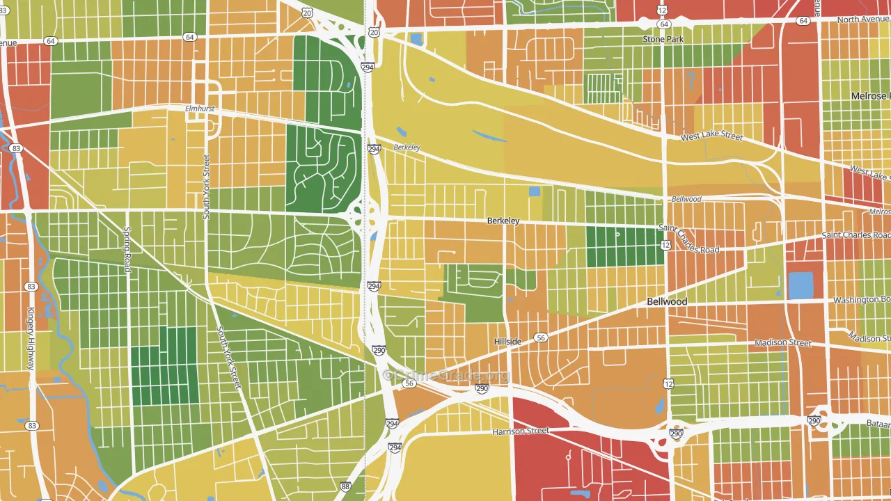 60163, IL Map of Theft Rates